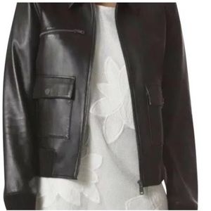 Avec les filles genuine leather Moto jacket black